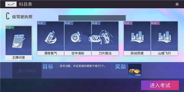王牌竞速手游考试攻略图